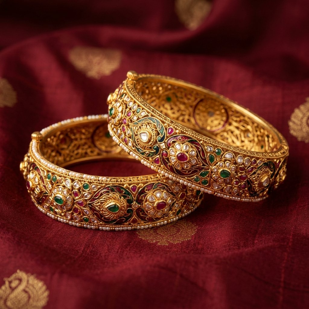 22K Gold Bangles Set (4 pcs)