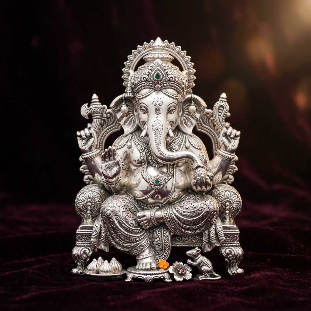 Silver Ganesha Idol